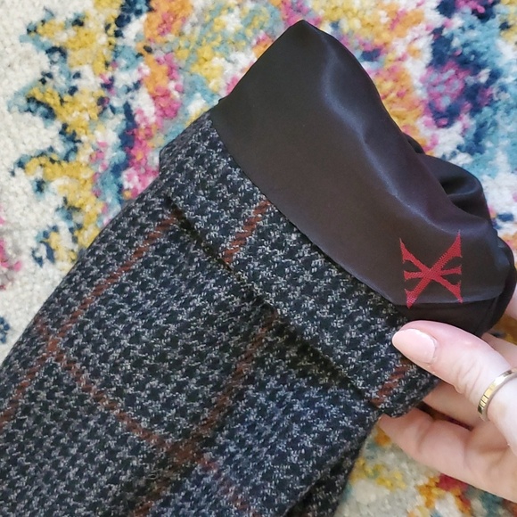 Vintage Long Plaid Trench Coat Blazer - Picture 4 of 9